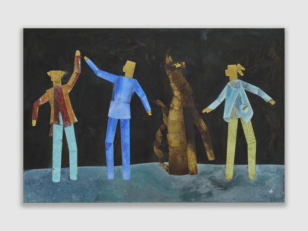 Les quatre figures et le chien