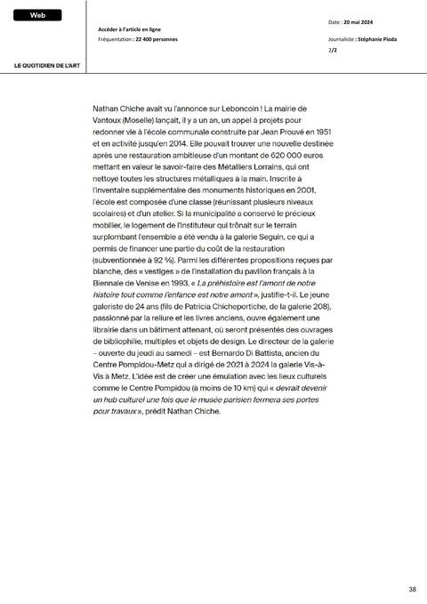 Le Quotidien de l'Art, Page 2 of 2